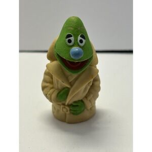 Vintage Muppets Green Detective Trench Coat Figure Small Plastic Toy Collectible